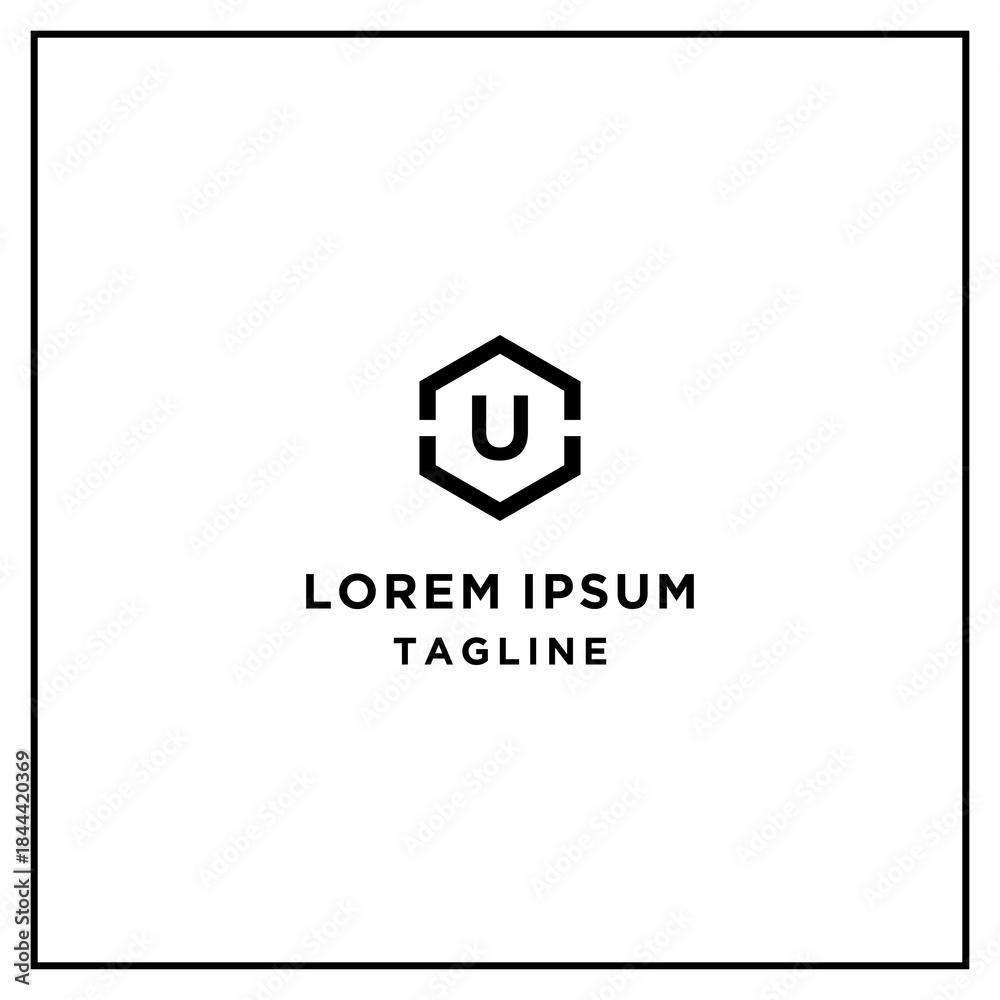 Fototapeta premium au or uv hexagon logo