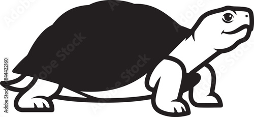 Cartoon tortoise mascot walking slowly forward