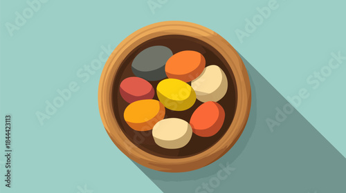 Colorful Beans Icon for National Bean Day Celebration
