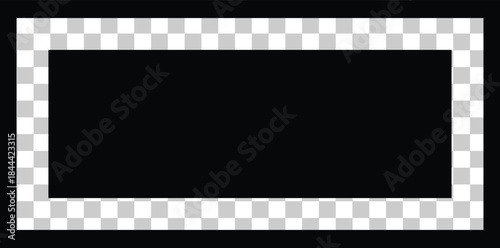 Transparent  blank black  frame border for 35mm film strip negative illustration