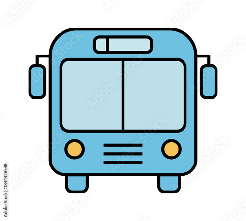 Autobús de transporte público de pasajeros en vista frontal