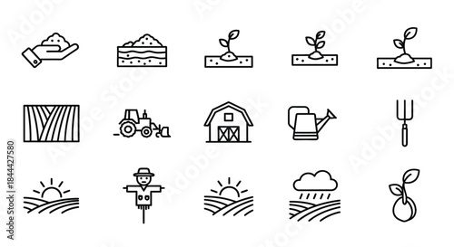 Illustrations of agricultural activities illustration