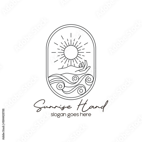 Hand and Sun Bohemian Logo