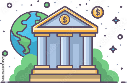 Large Bank Icon for Institutional Investment