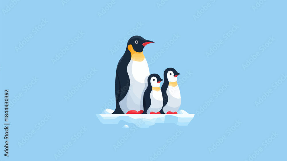 Obraz premium Penguin Family Icon for Awareness Day