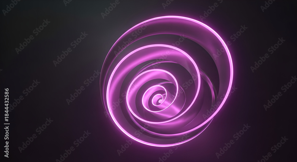 Naklejka premium Abstract Spiral Design Glowing Swirl Dark Background