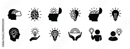 Idea generation and inspiration brain lightbulb