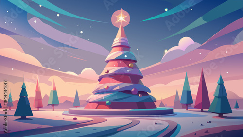 Whimsical winter wonderland christmas tree