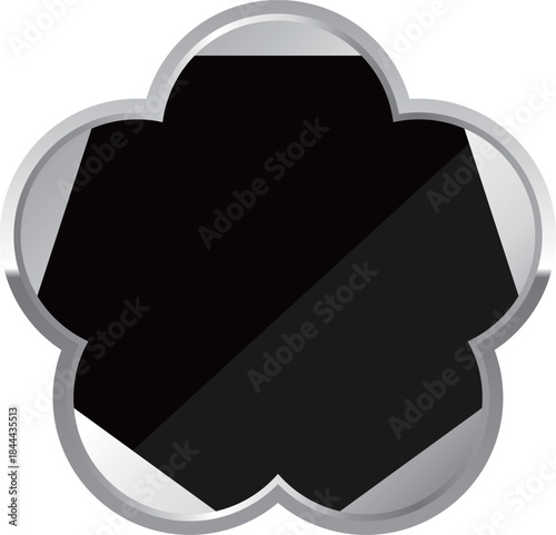 高級感のあるシンプルな梅型フレーム　ブラック＆シルバー