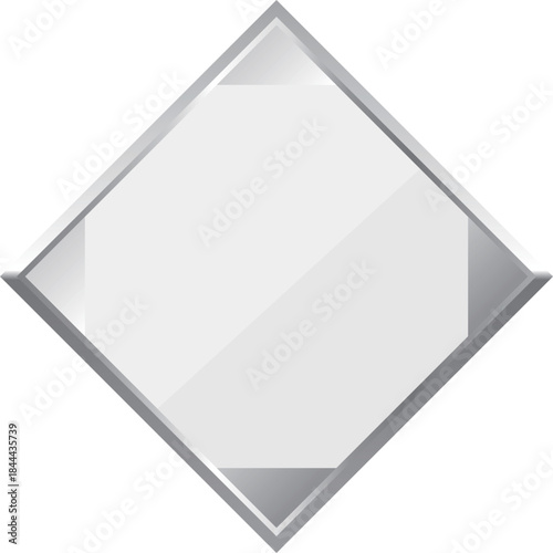 高級感のあるシンプルな菱形フレーム　ホワイト＆シルバー