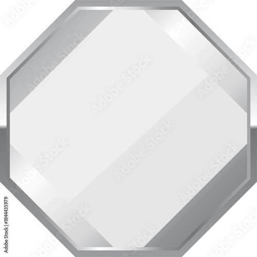 高級感のあるシンプルな八角形フレーム　ホワイト＆シルバー