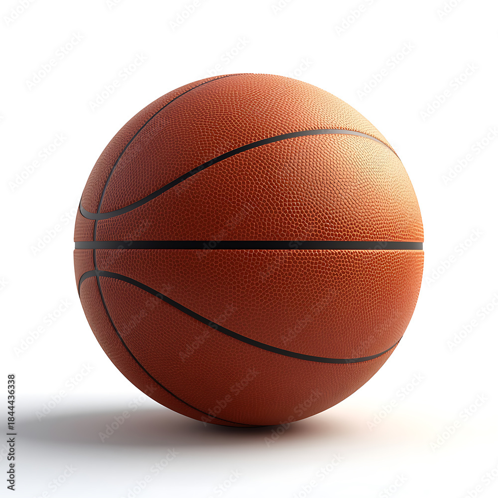 Fototapeta premium Classic Orange Basketball on White Background