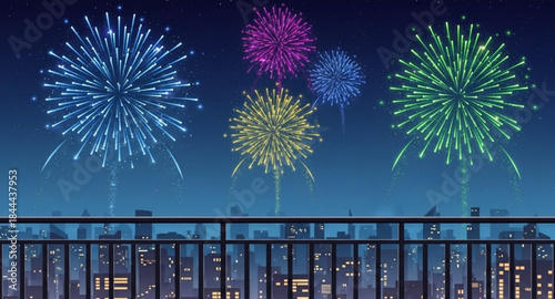 fireworks over the river