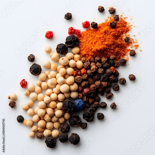 Hyper-Realistic Close-up of Sumac and Mixed Peppercorns