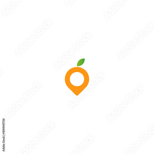 Fruit location logo Icon flat vector design
