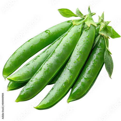 Green snow peas isolated on a white background