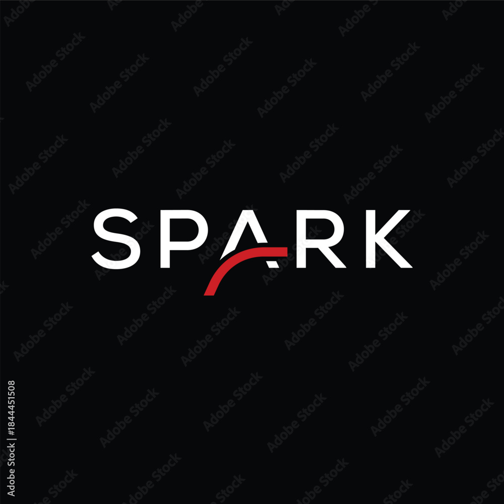 Fototapeta premium minimalist spark logo design, wordmark spark business graphic vector template