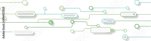 Abstract digital network background with interconnected lines and nodes in green and blue, representing data flow and technological connections.