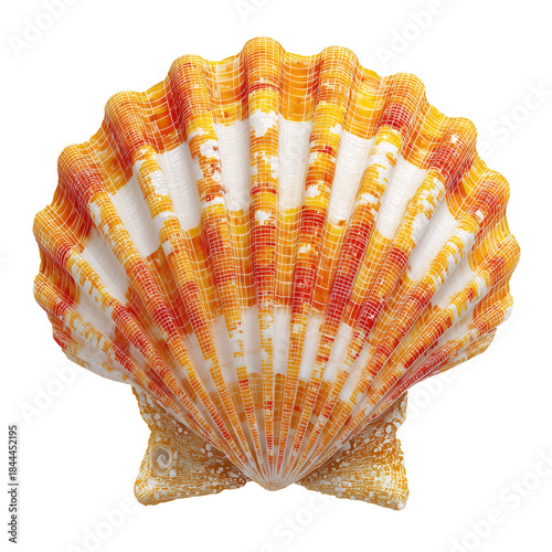 Colorful Shell Displayed on a Simple Background Showing Details of Its Textur...