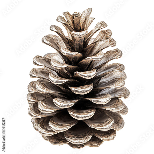 Pine Cone With White Accents Placed on a Simple Background for Decoration or ...