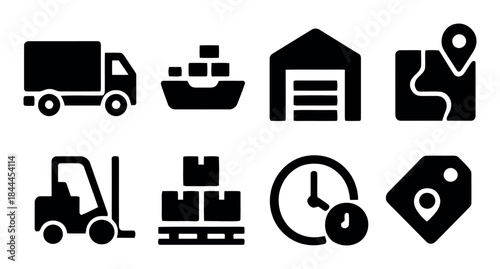 Logistics and delivery service shipping truck