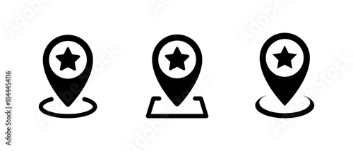 Location pin with star for favorite places marker