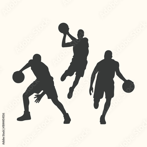 Silhouettes of Basketball Players in Action sport sports