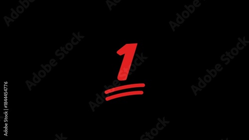 1 Number Handwritten With Underline Animation