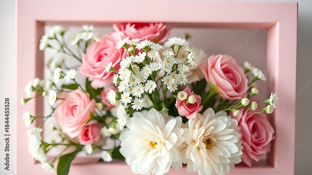 Obraz premium gypsophila. Delicate floral arrangement featuring gypsophila and carnations in soft pastel tones. gardening catalogs, home-decor guides, designed for gardening and botanical catalogs.