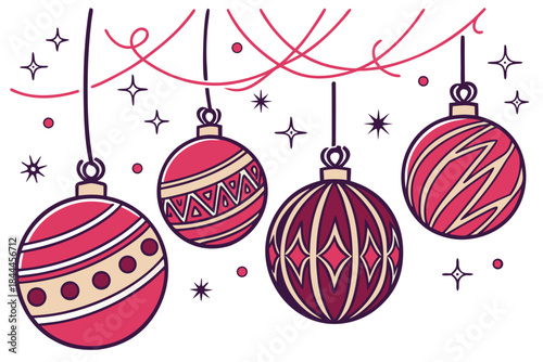 christmas balls on a white