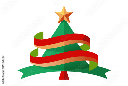 christmas tree made of ribbon