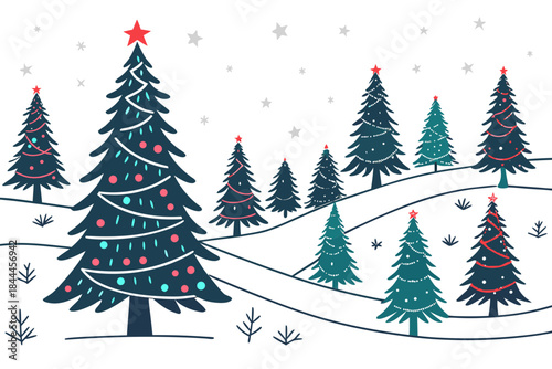 christmas tree with snow