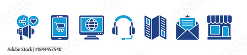 Omnichannel banner web icon vector illustration concept with social media, mobile, website, call center, print, email and warehouse icons
