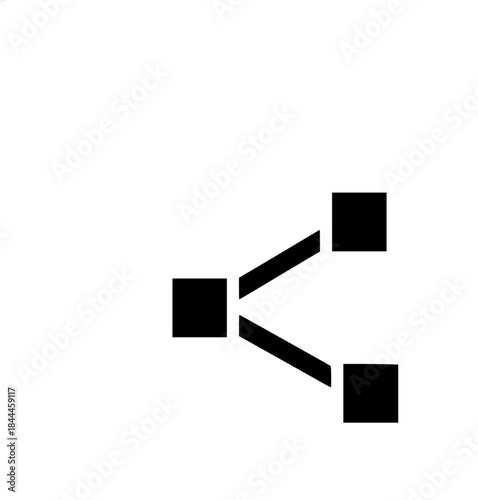Modern minimalist vector icon for digital sharing and network connectivity, symbolizing efficient data distribution across technological platforms and online communication systems