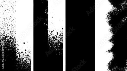 Grunge texture overlay with traced ink splashes in black and white. This vector illustration offers a distressed style for graphic design projects.