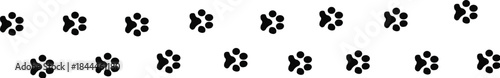 vector decorative simple pet dog black tracks in a straight line seamless pattern on white background vector illustration