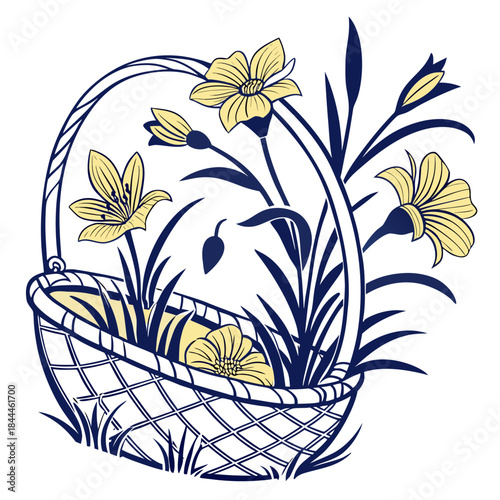 basket of gold perennial flower vector