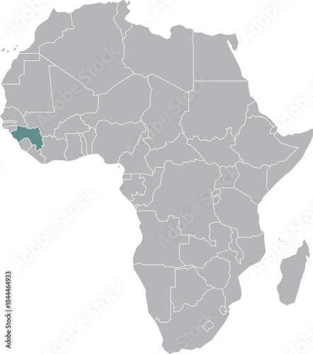 High-resolution illustration of Guinea, Africa.