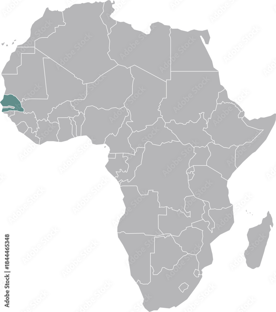 Fototapeta premium Senegal Map Illustration in Africa