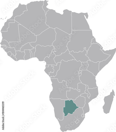 Latest High-resolution illustration of Botswana, Africa.