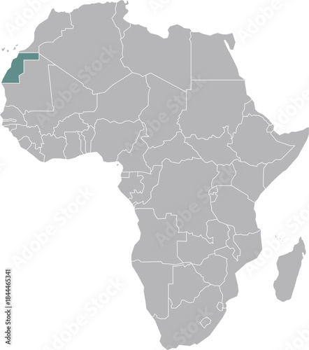 Latest High-resolution illustration of the Western Sahara map of Africa.