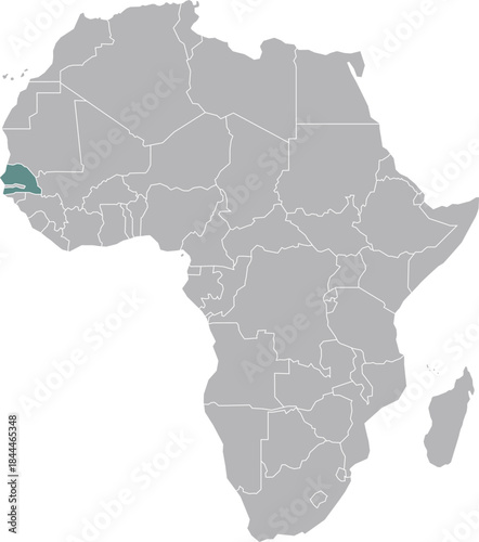 Senegal Map Illustration in Africa