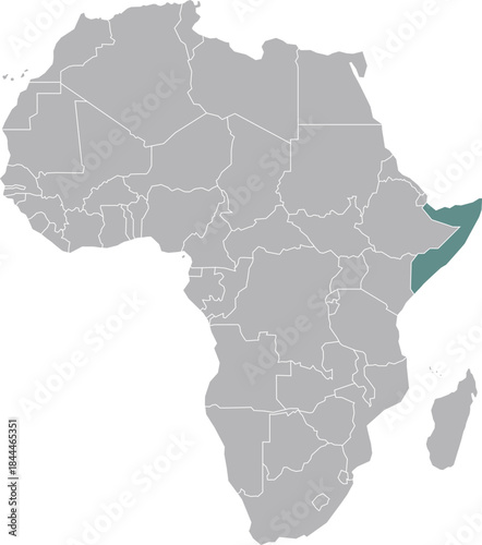 Somalia Map Illustration in Africa