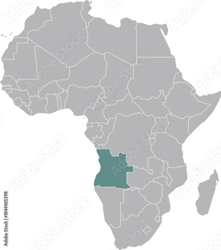 Angola Map Illustration in Africa