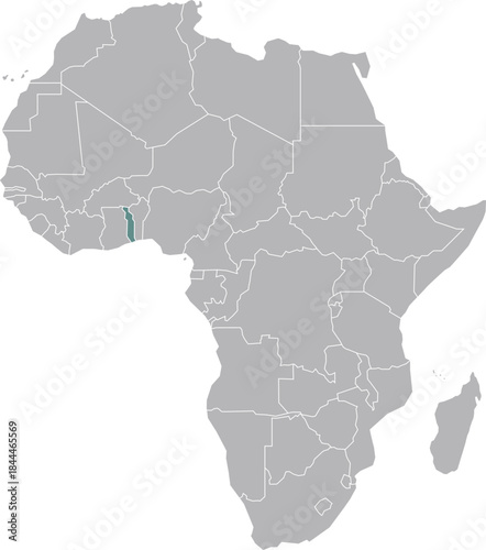 Togo Border Map Illustration
