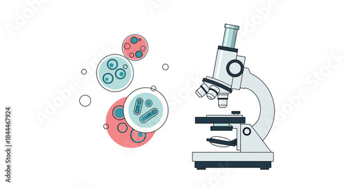 Researchers examine cell samples under a bright compound microscope in a modern biology lab to study cellular structure growth and behavior.