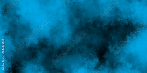 abstract cloud and vapor texture background. Black and blue smoke aquarelle smudge illustration smooth grungy smokey light pastel colors ink glow. Teal color powder explosion	