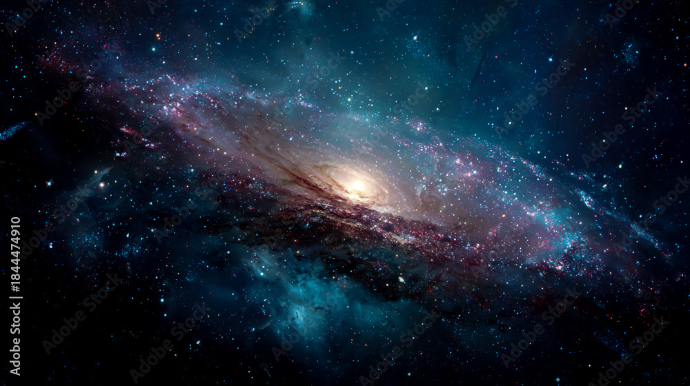 Fototapeta premium A stunning galaxy with stars and nebulae, representing the vastness of space