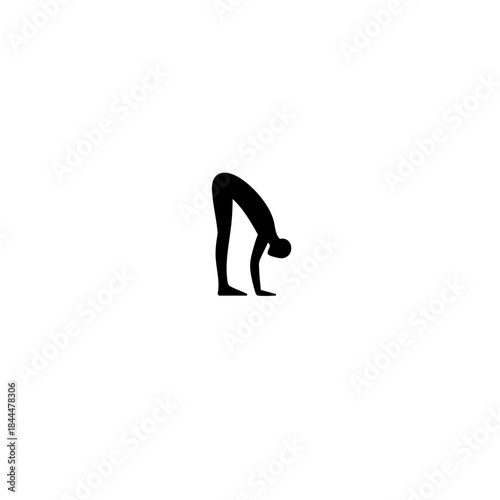 Minimalist Black Shame Icon Vector - Downward Pose Symbol for Download