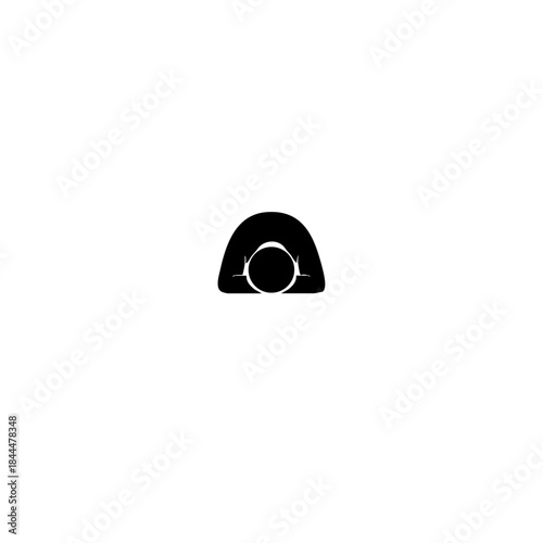 Minimalist Black Shame Icon Vector - Downward Pose Symbol for Download